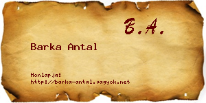 Barka Antal névjegykártya